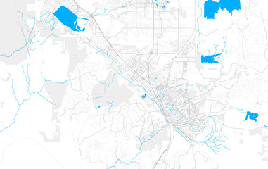 Rich detailed vector map of Murrieta, California, USA