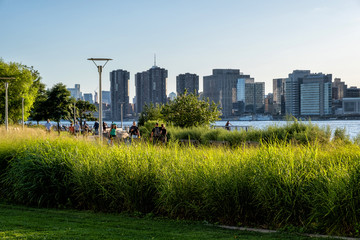 The buildings of  Long Island City view from Gantry Plaza State Park Recreational Dock
