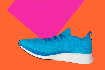 running or sport shoes on colorful floor
