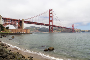 The Golden Gate bridge in San Francisco bay