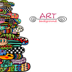 Bright border cartoon boho style. Vector