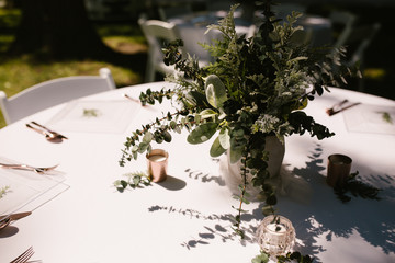 outdoor wedding reception tables - 291554140