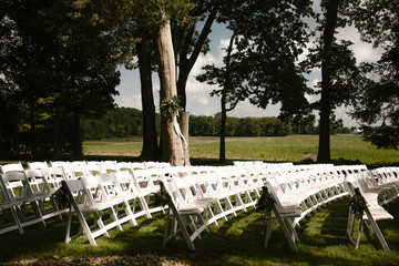 outdoor wedding ceremony chairs - 291554337