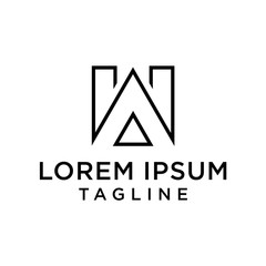 Initial letter logo AW, WA,  logo template