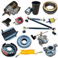 collage parts for auto isolated on white background