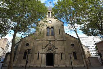 Fototapeta na wymiar Saint Georges de la Villette Catholic church, Paris, France.