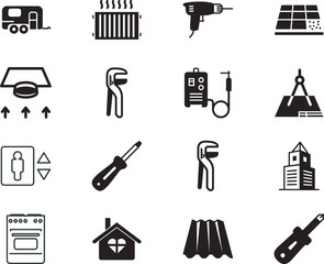 home vector icon set such as: arrow, stove, cook, open, trip, tourism, fan, blower, ventilation, outdoor, meal, wait, summer, cooker, weld, ceramic, cold, compass, panel, winter, city, flow, romantic