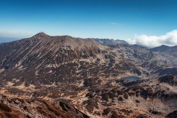Panoramic view from Muratov peak in Pirin mountain, Bulgaria