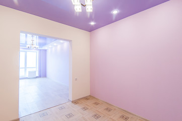 Russia, Moscow- June 23, 2018: interior room apartment. standard repair decoration in hostel