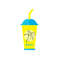 Obraz premium Outgoing bottle with hand drawn banana