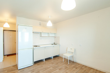 Russia, Moscow- June 23, 2018: interior room apartment. standard repair decoration in hostel