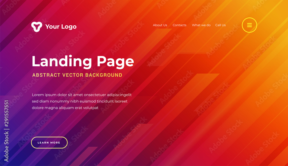 Wall mural abstract background dynamic geometric shapes website landing page or banner template modern style ve