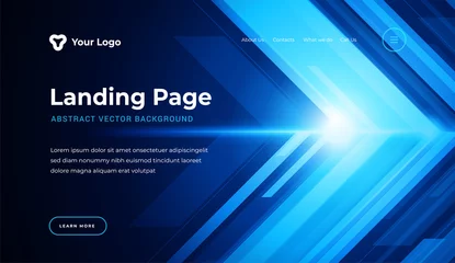 Fotobehang Abstract background dynamic geometric shapes website landing page or banner template modern style vector illustration © Виктория Суханова