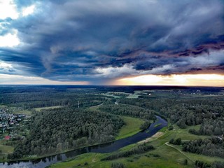 Naklejka premium aerial view of landscape