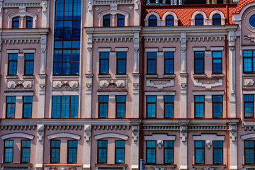 View on a new multistory high rise residential building