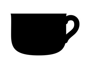 Cup silhouette icon. Vector illustration isolated on white.