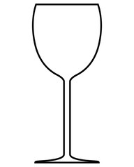 Wine glass outline icon. Vector illustration isolated on white.