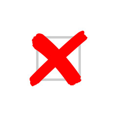 Cross sign or x mark icon. No symbol