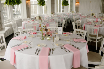 indoor wedding reception tables