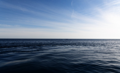 Seascape. Sea horizon. Dark sea. Black sea.