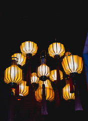 Yellow chinese lantern vintage - Black background