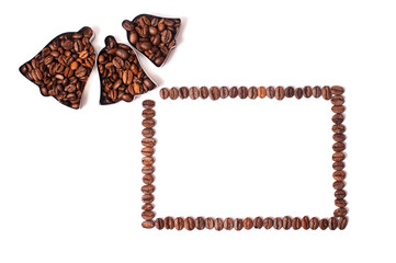Frame of coffee beans studio photo