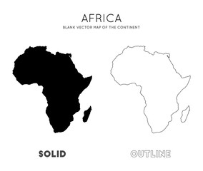Fototapeta na wymiar Africa map. Blank vector map of the Continent. Borders of Africa for your infographic. Vector illustration.