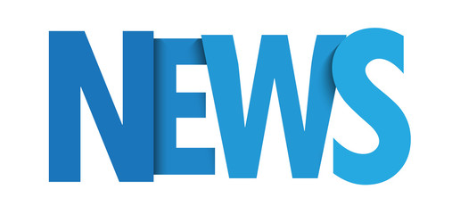 NEWS blue gradient typography banner
