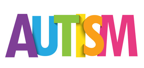 AUTISM rainbow gradient typography banner