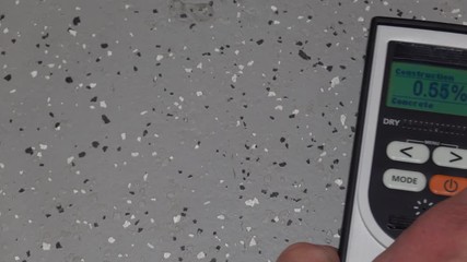 Measuring moisture from coated concrete floor.