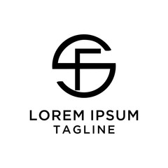 Obraz premium initial letter SF logo template