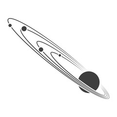 Icon of the orbits of the planets around the sun. Vector on a white background © Artem