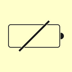 Battery icon. Low charge of phone. Vector flat design