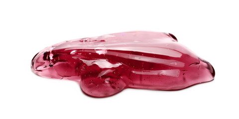 Red sleaze puddle, slime isolated on white background