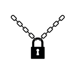 Fototapeta na wymiar chain with lock icon. security icon