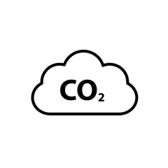 CO2 icon vector black. carbon dioxide emissions