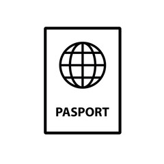 pasport icon black vector. travel icon