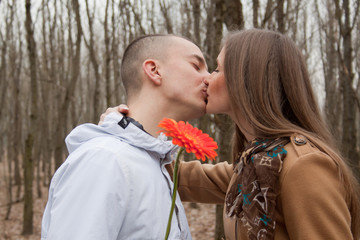 Happy and beautiful young couple in love