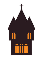 halloween dark castle building icon