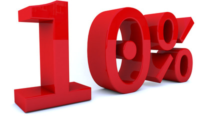 3d red rendering percentage  number