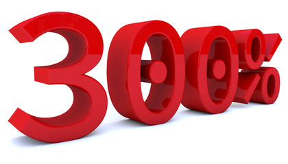 3d red rendering percentage  number