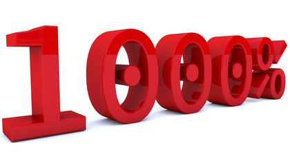 3d red rendering percentage  number