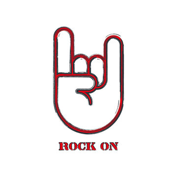 Rock On Concert Gig Hand Gesture Sign Icon. Vector illustration