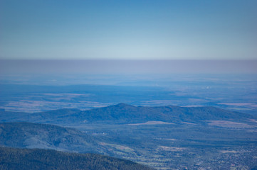 Fototapeta na wymiar Mountains in the blue haze