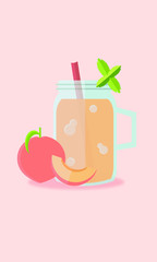 illustration of fresh juice in a glass