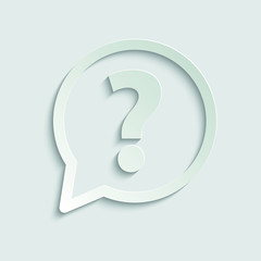  Question icon.  line style. Help  speech bubble symbol. Chat symbol with the Question icon. Vector icon for web site design, app.   paper icon  with shadow 