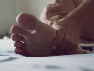 Foot pain torture Acute heel pain from disease