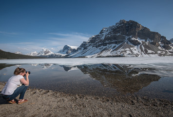 Naklejka premium Bow lake, Banff National park, Alberta, Canada