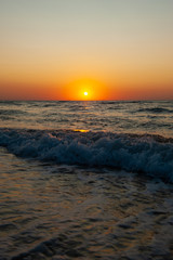 Sunset on the Black Sea coast in Ukraine