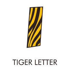 Logotipo letra I con patrón de piel de tigre en amarillo y marrón